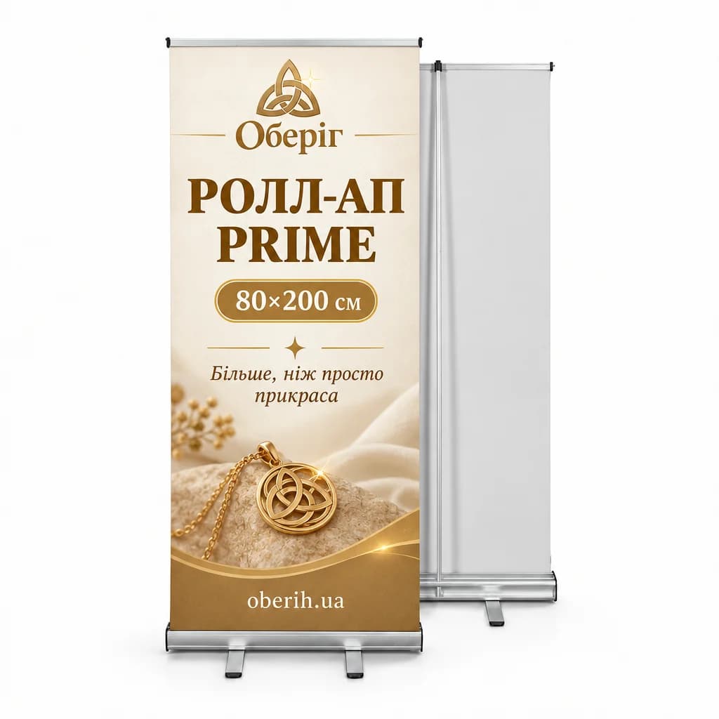 Ролл-ап Prime 80×200 см: конструкція з друком