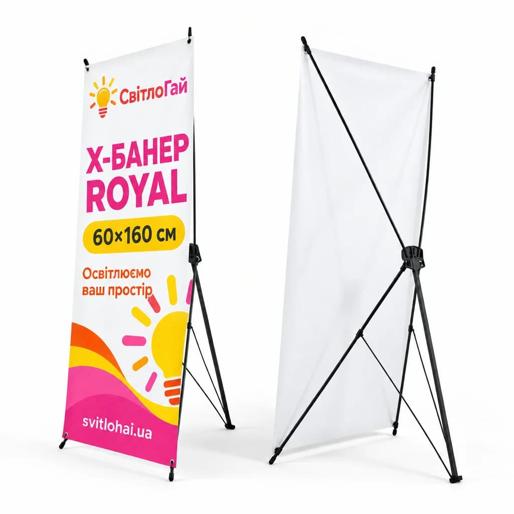 Х-банер Royal 60×160 см: конструкція з друком