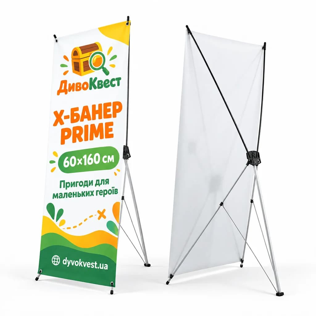 Х-банер Prime 60×160 см: конструкція з друком