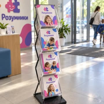 Буклетниця-конструктор з каталогами в дитячому центрі