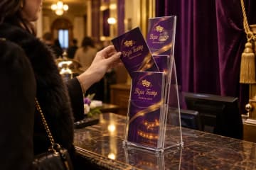 Акрилова настільна буклетниця на стійці театральної каси